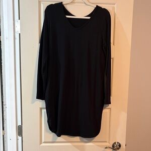 Lost in layers black sweater dress with pockets
